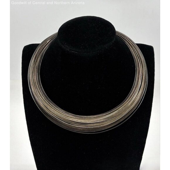 Jewelry - Vintage Sterling Silver 19 Multi-Strand Liquid Silver choker/collar Necklace 66g